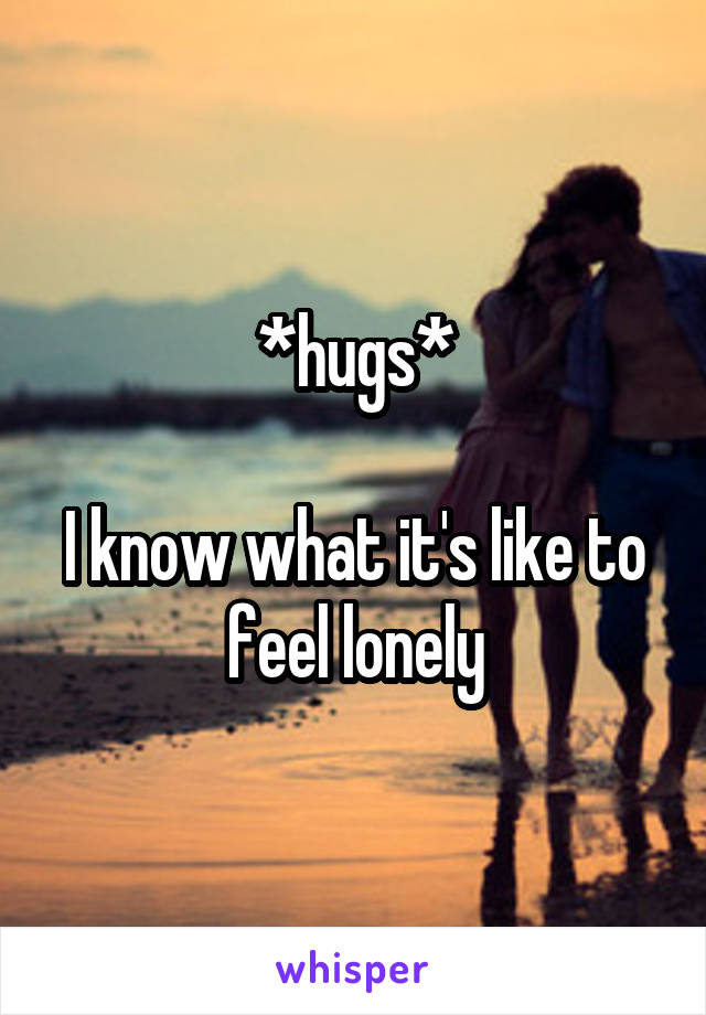 *hugs*

I know what it's like to feel lonely