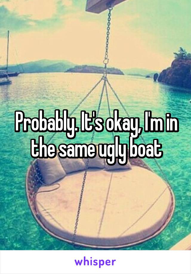Probably. It's okay, I'm in the same ugly boat