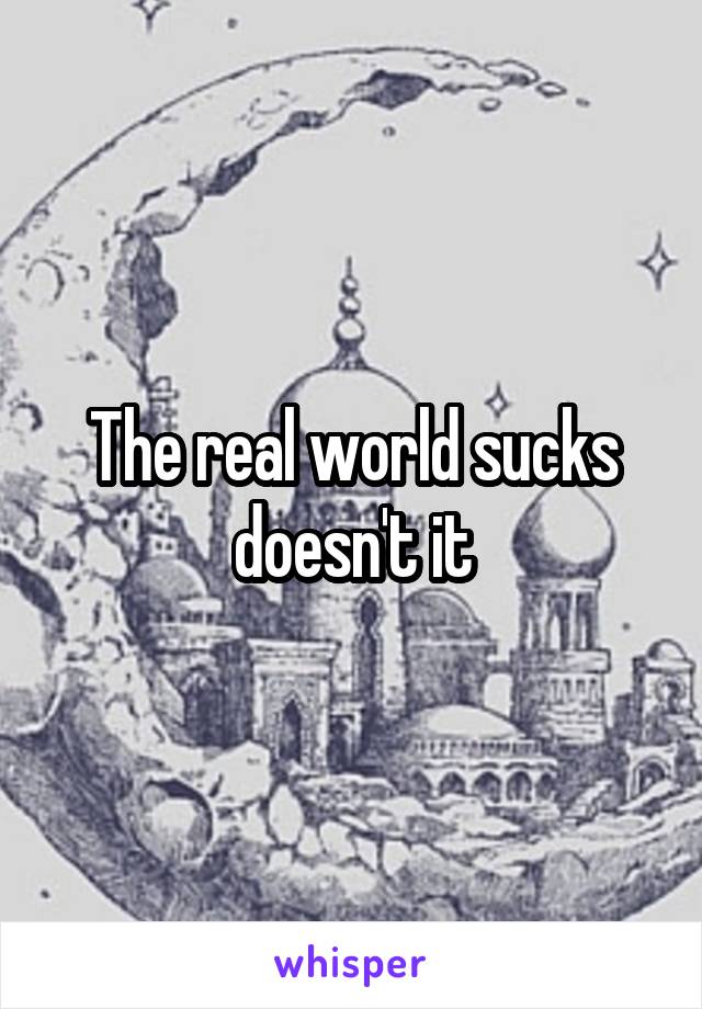 The real world sucks doesn't it