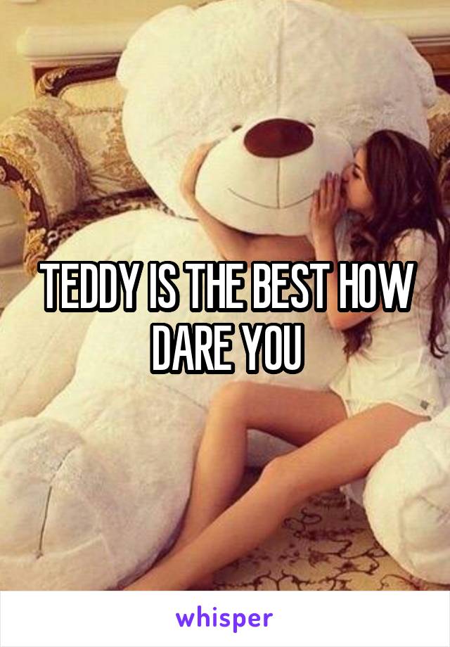 TEDDY IS THE BEST HOW DARE YOU