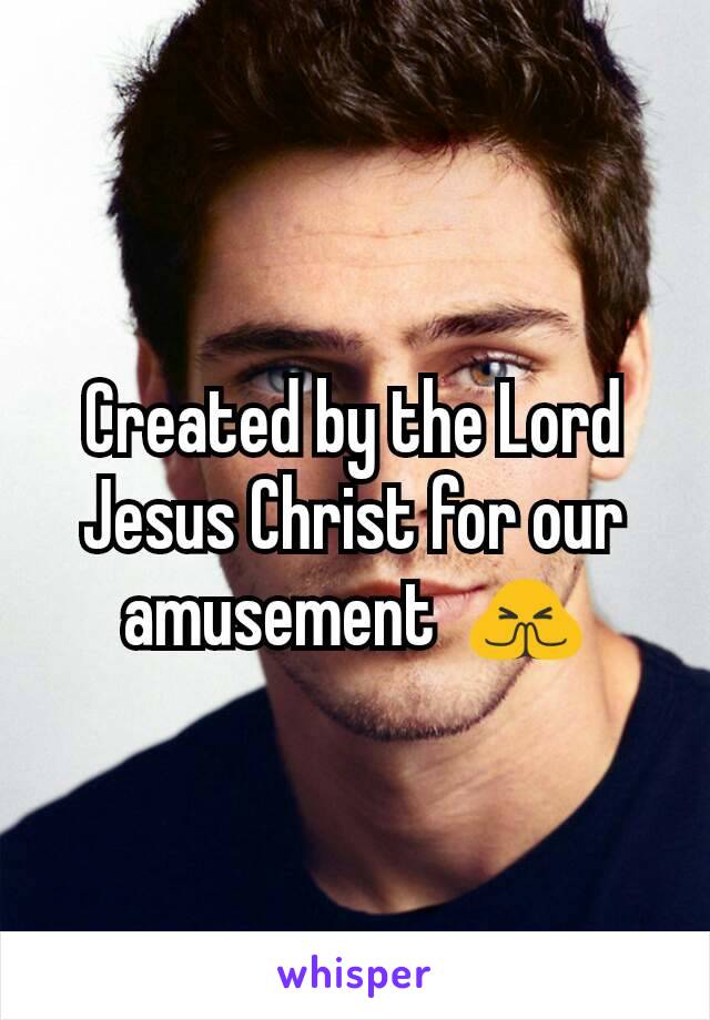 Created by the Lord Jesus Christ for our amusement  🙏