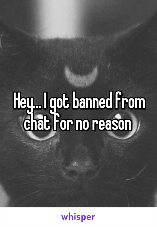Hey... I got banned from chat for no reason 