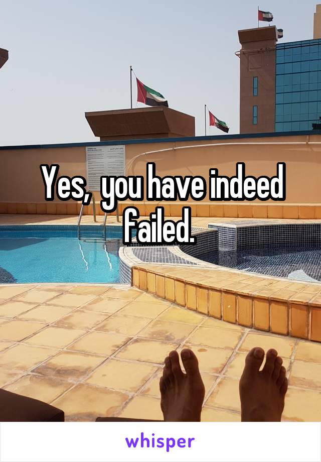 Yes,  you have indeed failed. 
