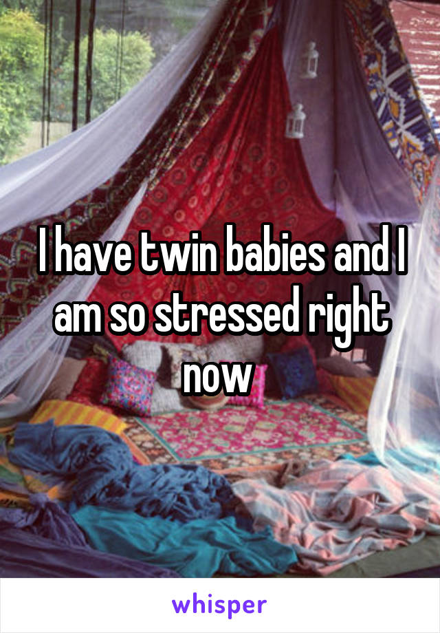 I have twin babies and I am so stressed right now 