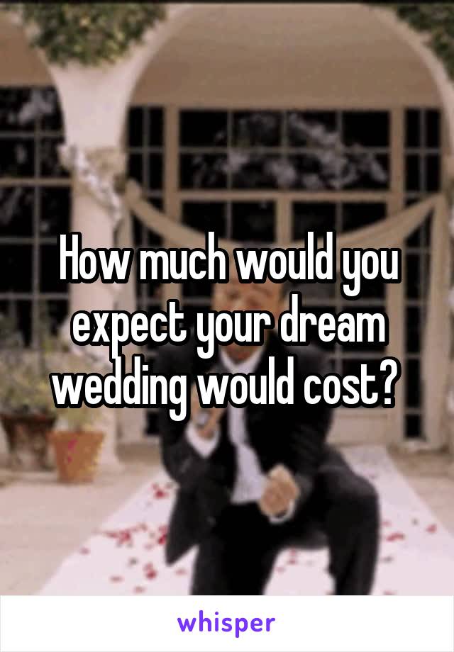 How much would you expect your dream wedding would cost? 