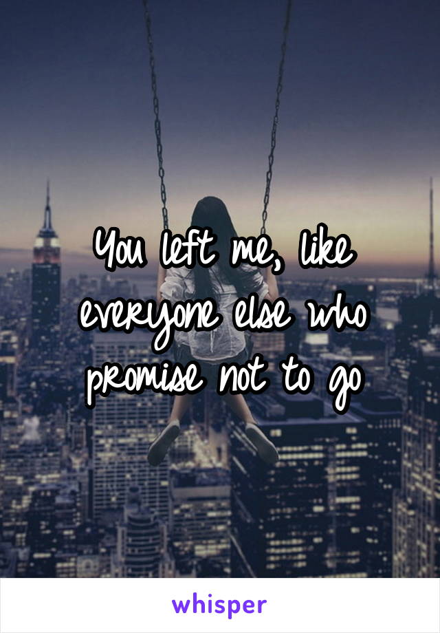 You left me, like everyone else who promise not to go