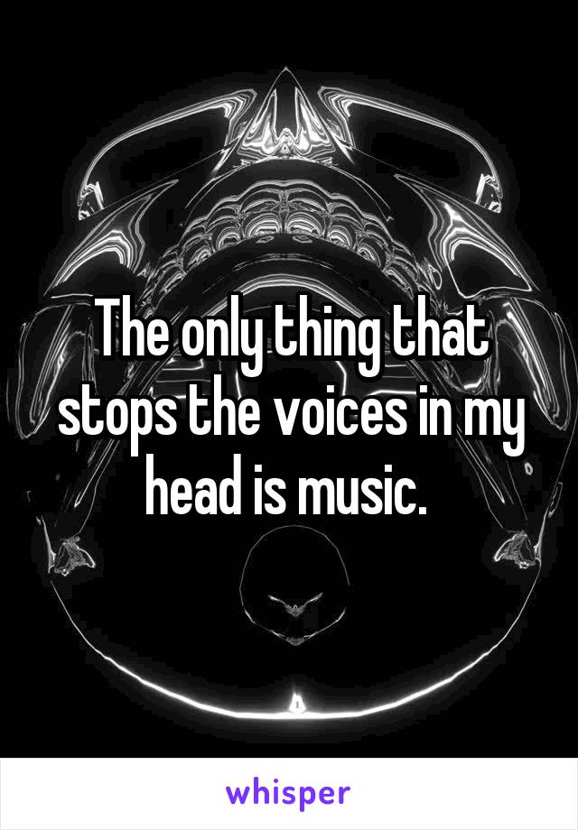 The only thing that stops the voices in my head is music. 