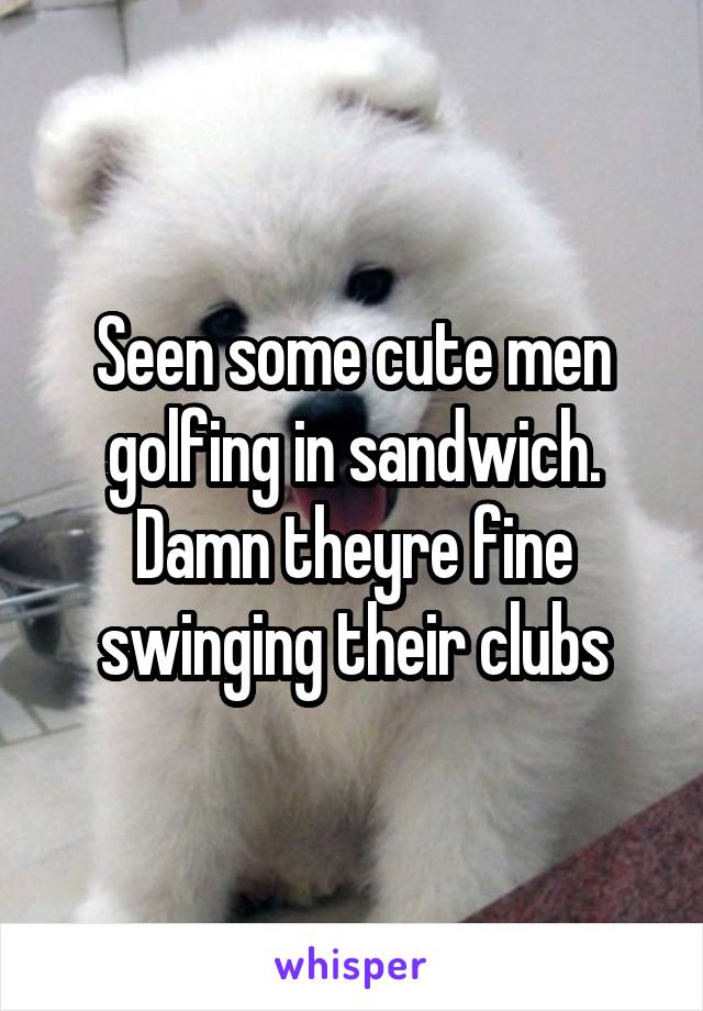 Seen some cute men golfing in sandwich. Damn theyre fine swinging their clubs