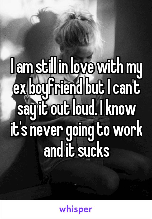 I am still in love with my ex boyfriend but I can't say it out loud. I know it's never going to work and it sucks