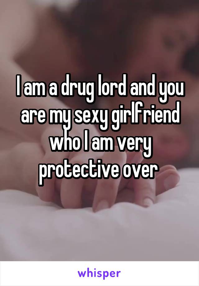 I am a drug lord and you are my sexy girlfriend who I am very protective over 
