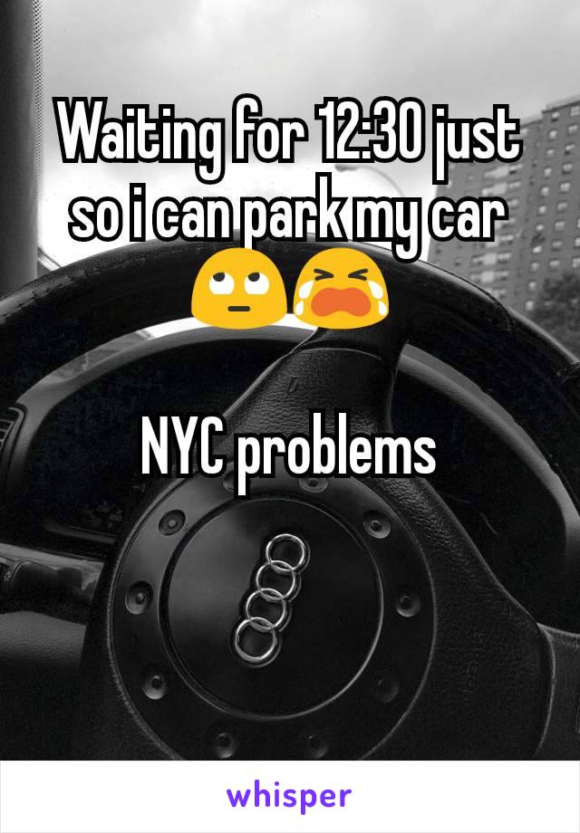 Waiting for 12:30 just so i can park my car 🙄😭

NYC problems