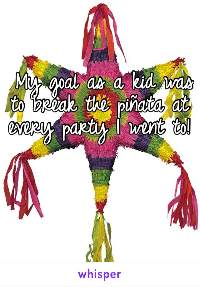  ‪My goal as a kid was to break the piñata at every party I went to! ‬