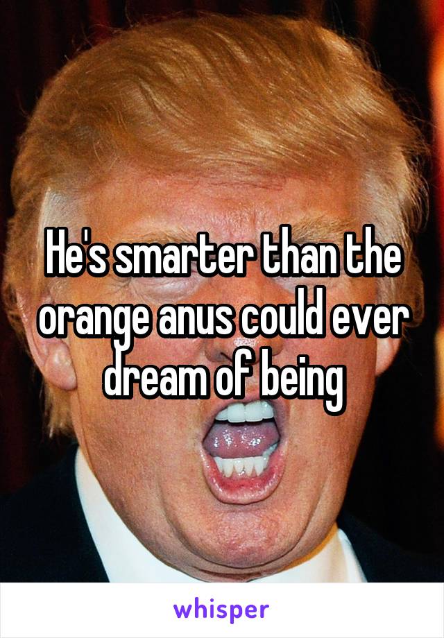 He's smarter than the orange anus could ever dream of being