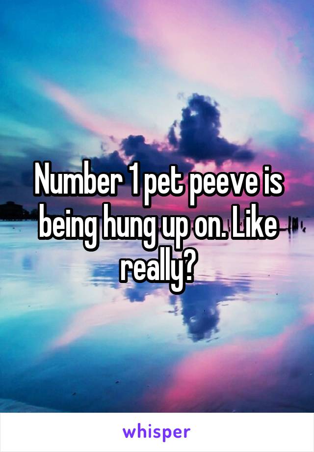 Number 1 pet peeve is being hung up on. Like really?