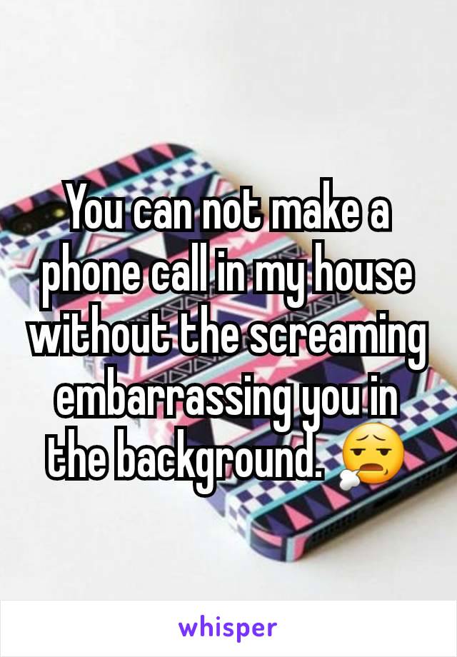 You can not make a phone call in my house without the screaming embarrassing you in the background. 😧