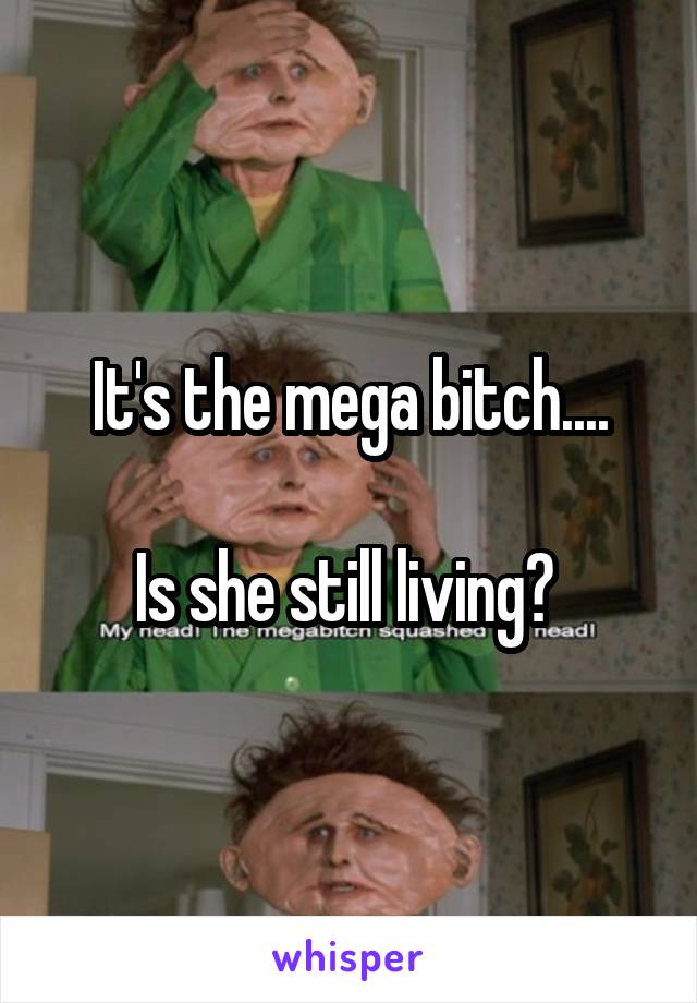 It's the mega bitch....

Is she still living? 