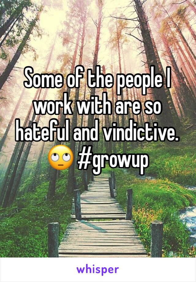 Some of the people I work with are so hateful and vindictive. 🙄 #growup