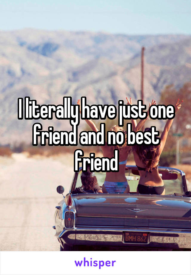 I literally have just one friend and no best friend