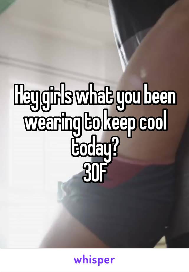 Hey girls what you been wearing to keep cool today?
30F