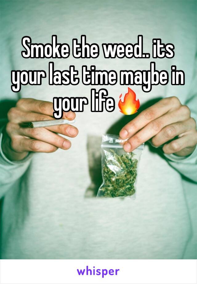 Smoke the weed.. its your last time maybe in your life🔥