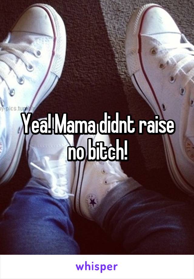 Yea! Mama didnt raise no bitch!