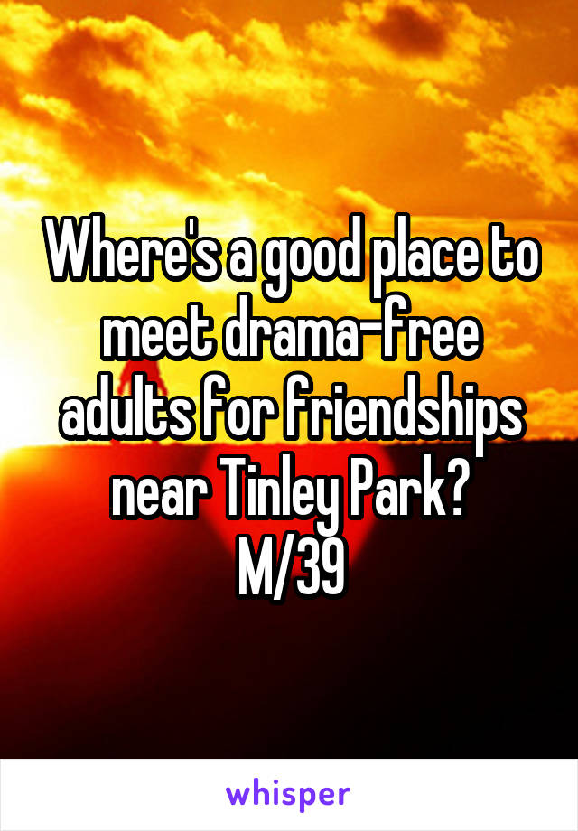 Where's a good place to meet drama-free adults for friendships near Tinley Park?
M/39