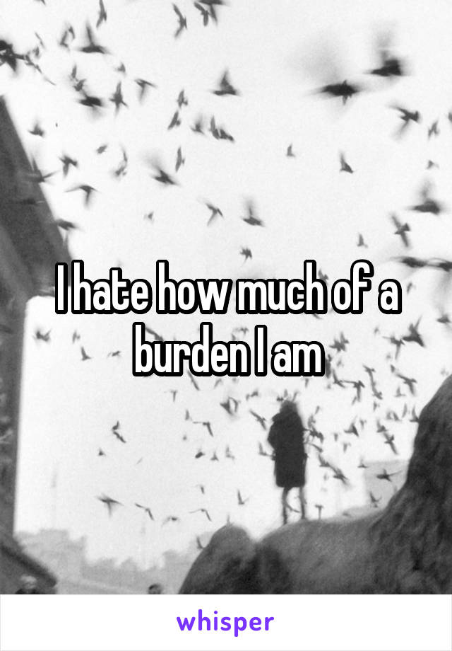 I hate how much of a burden I am