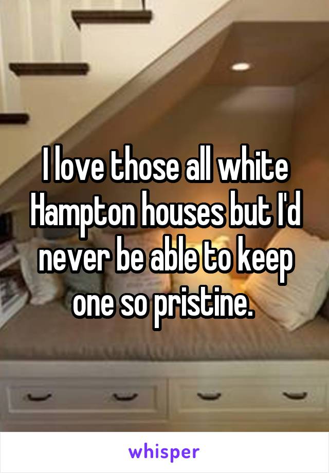 I love those all white Hampton houses but I'd never be able to keep one so pristine. 