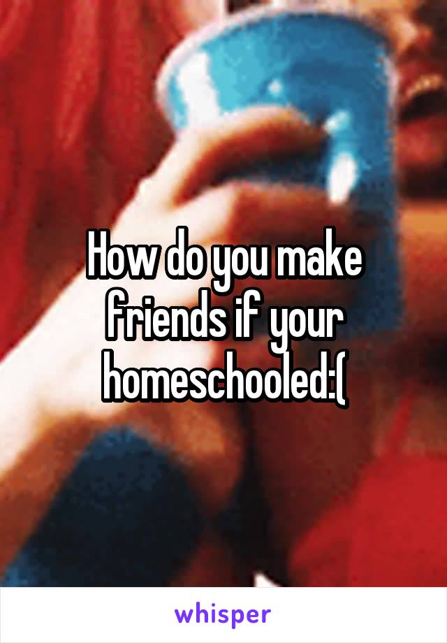 How do you make friends if your homeschooled:(