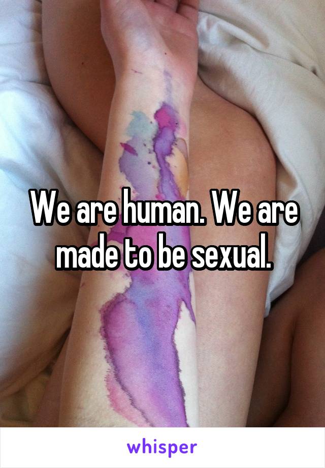 We are human. We are made to be sexual.