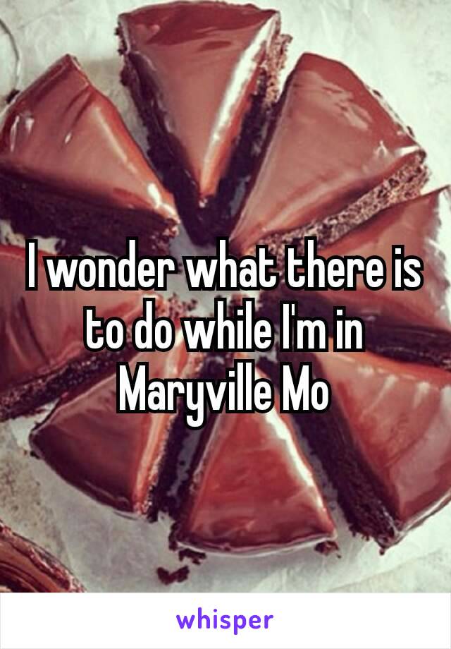 I wonder what there is to do while I'm​ in Maryville Mo