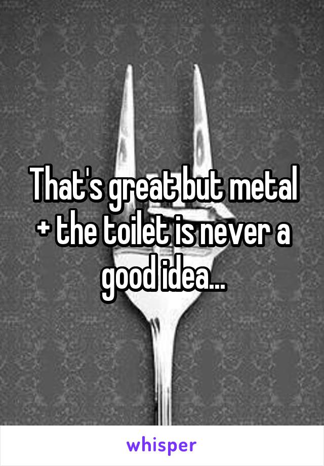 That's great but metal + the toilet is never a good idea...