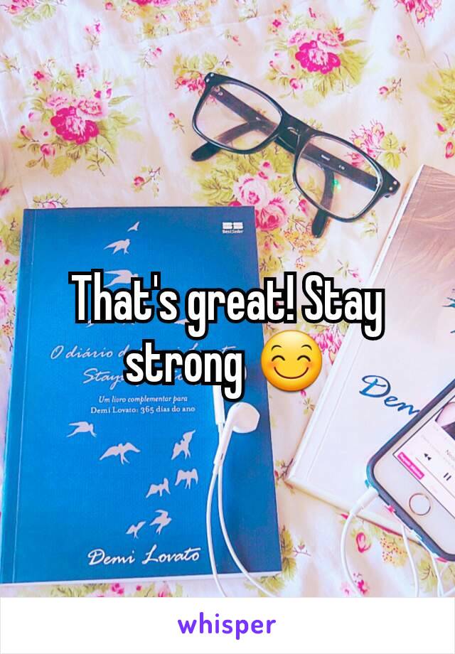 That's great! Stay strong 😊