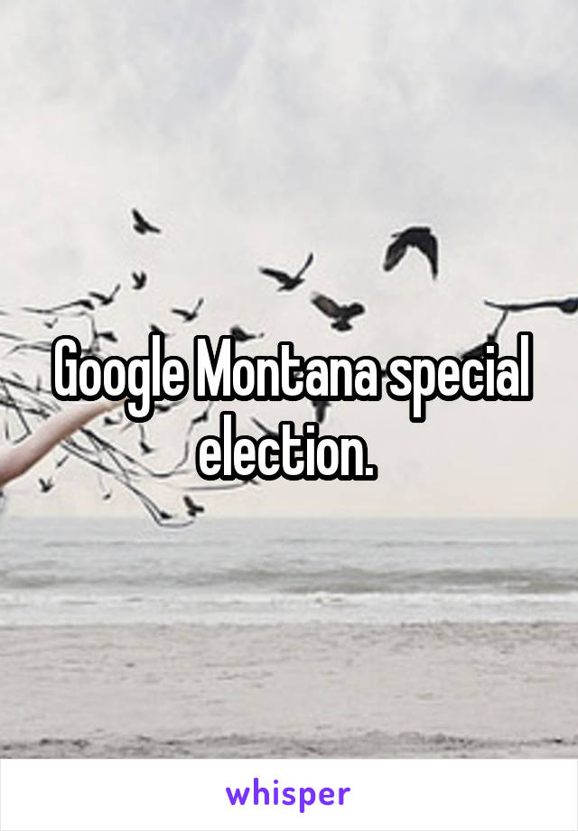 Google Montana special election. 