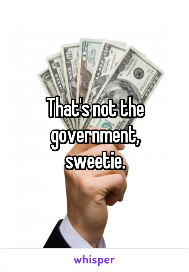 That's not the government,
sweetie.