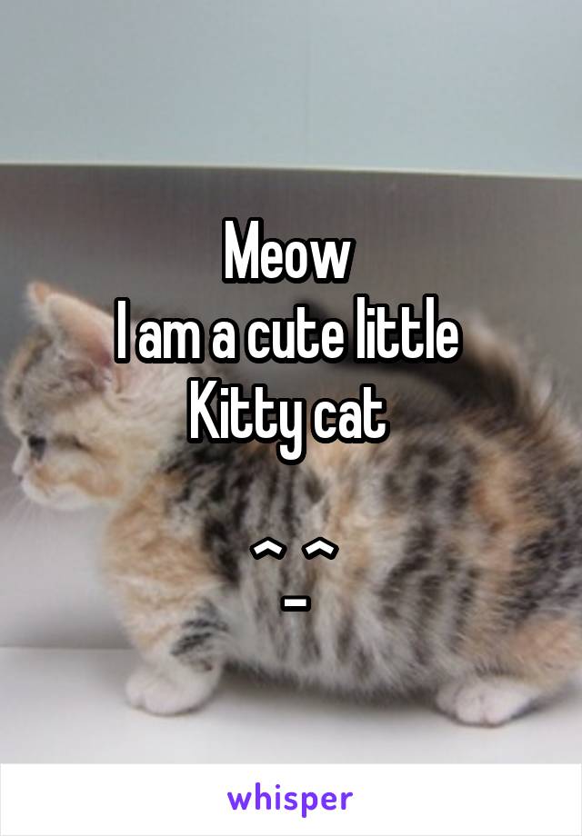 Meow 
I am a cute little 
Kitty cat 

^_^