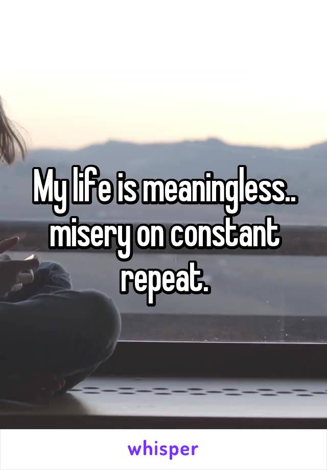 My life is meaningless.. misery on constant repeat.