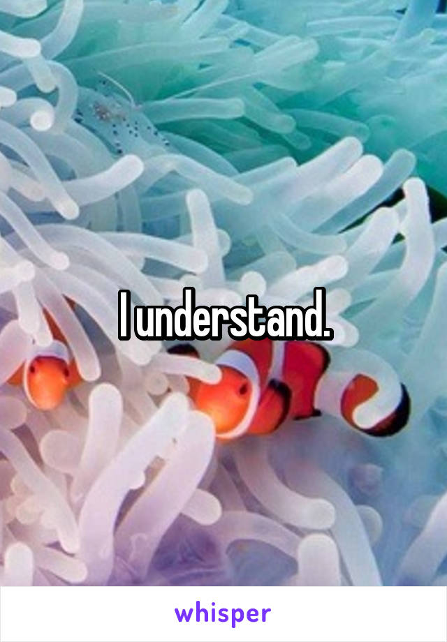 I understand.