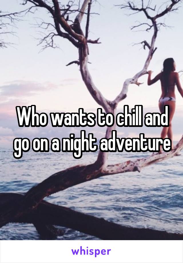 Who wants to chill and go on a night adventure