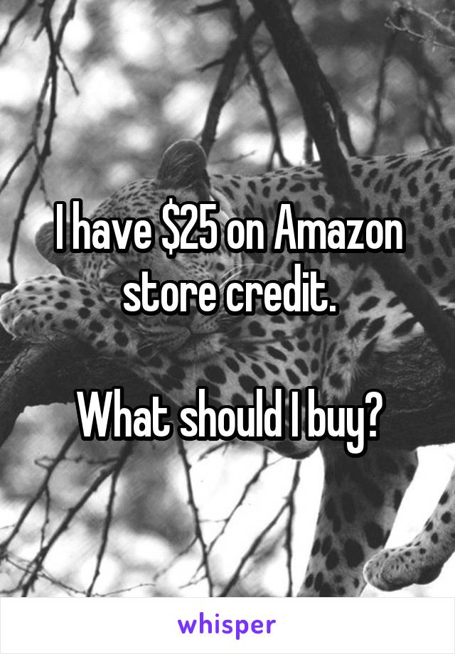 I have $25 on Amazon store credit.

What should I buy?