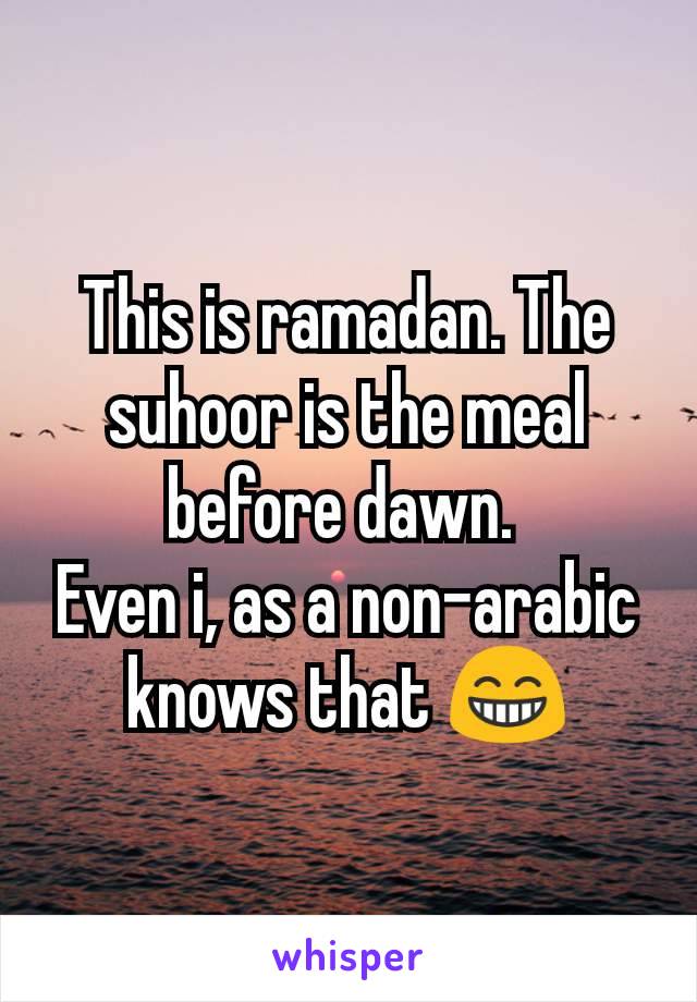 This is ramadan. The suhoor is the meal before dawn. 
Even i, as a non-arabic knows that 😁