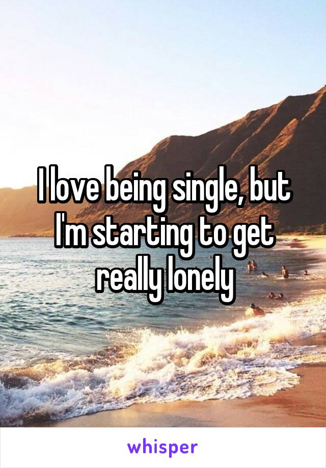 I love being single, but I'm starting to get really lonely