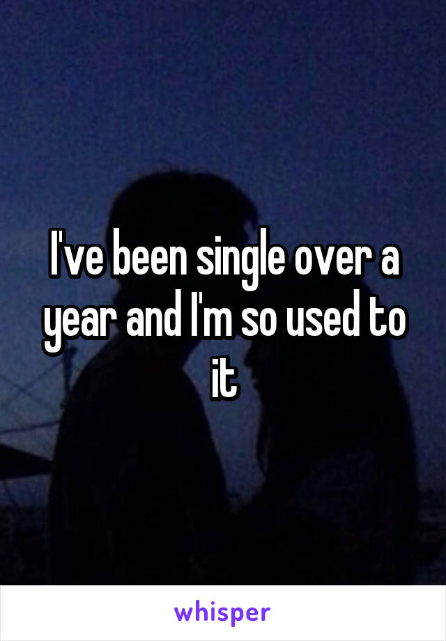 I've been single over a year and I'm so used to it