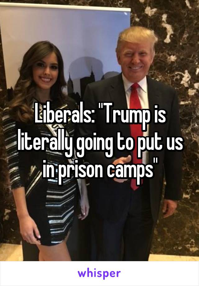 Liberals: "Trump is literally going to put us in prison camps"