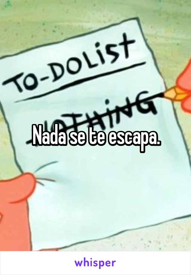 Nada se te escapa.