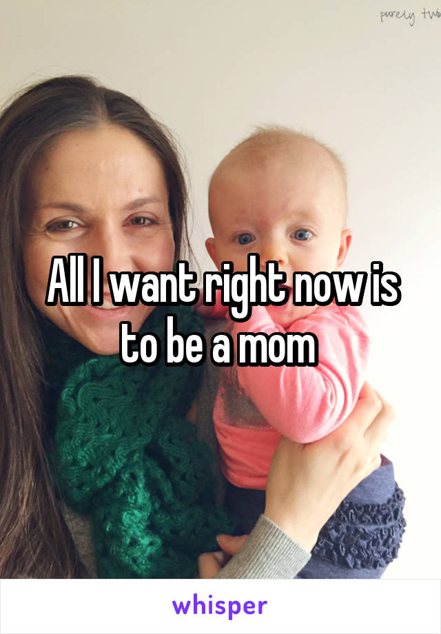 All I want right now is to be a mom 