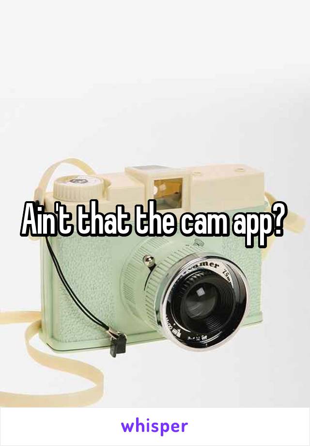 Ain't that the cam app? 