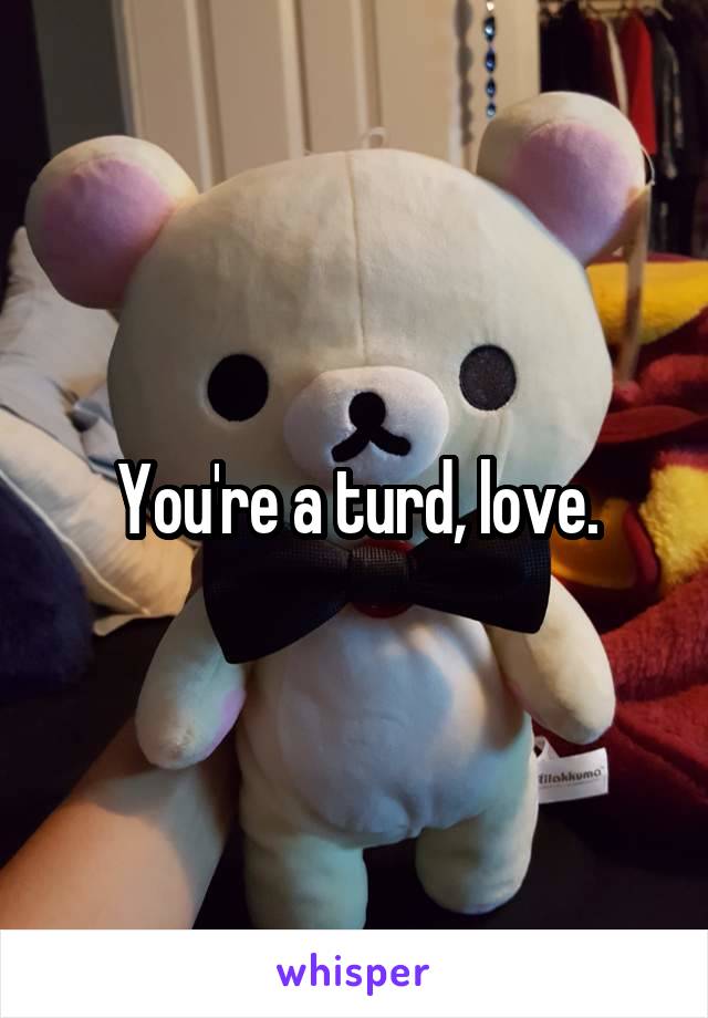 You're a turd, love.