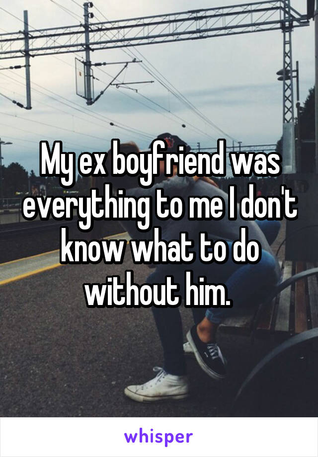 My ex boyfriend was everything to me I don't know what to do without him. 