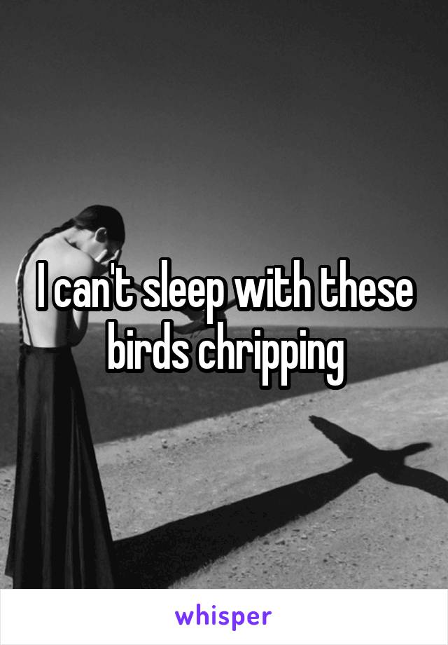 I can't sleep with these birds chripping